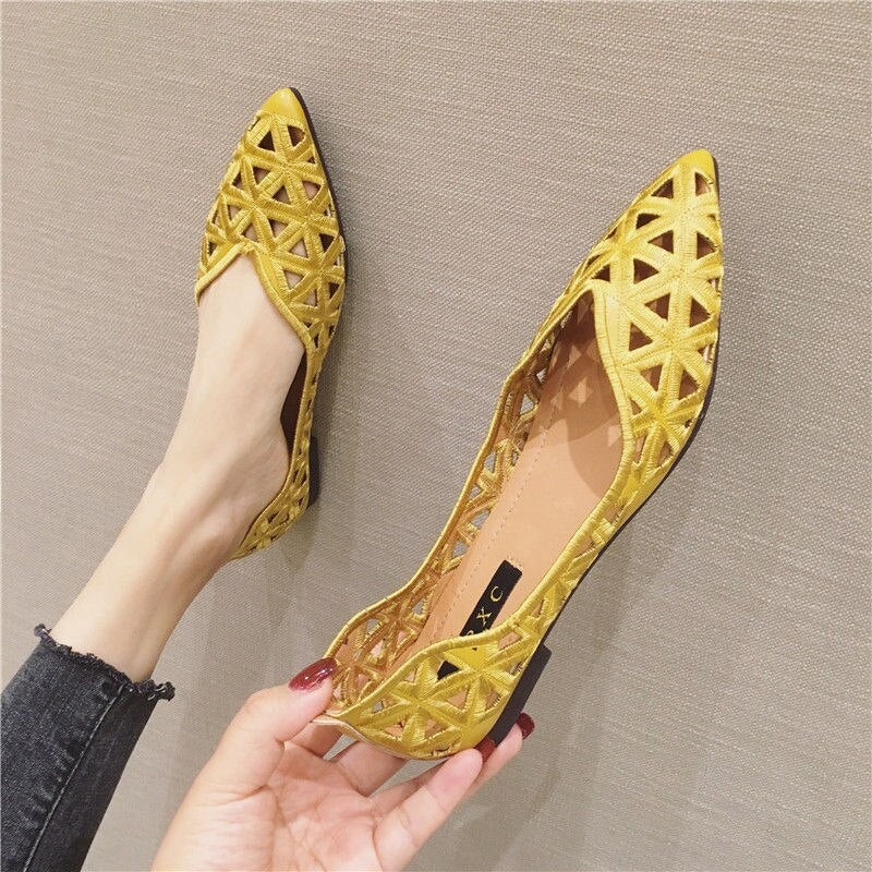 Pointed Toe Perforated Women's Shoes