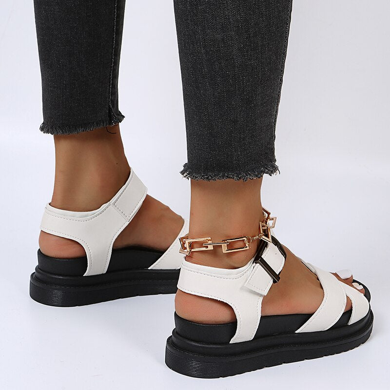 Peep Toe Wedge Sandals