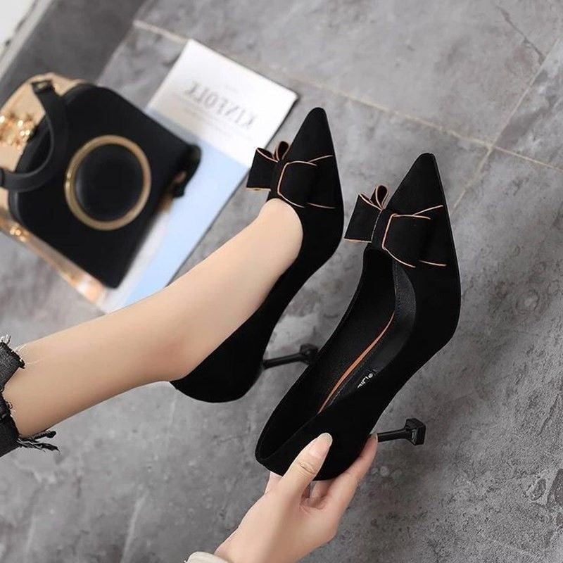 Fresh Stiletto Bow Lady's Heels