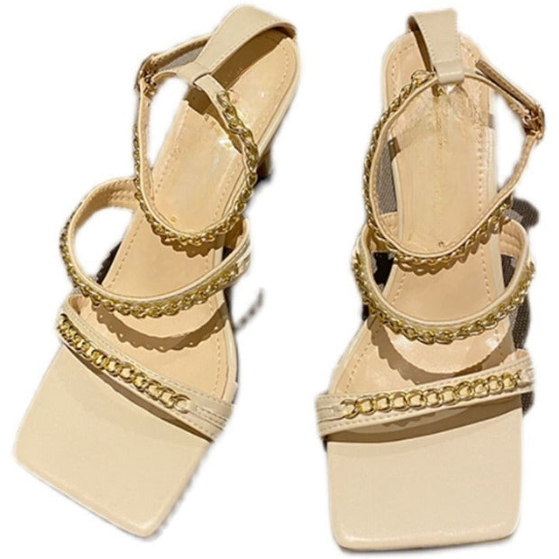 Toe Chain Buckle Strap Sandals