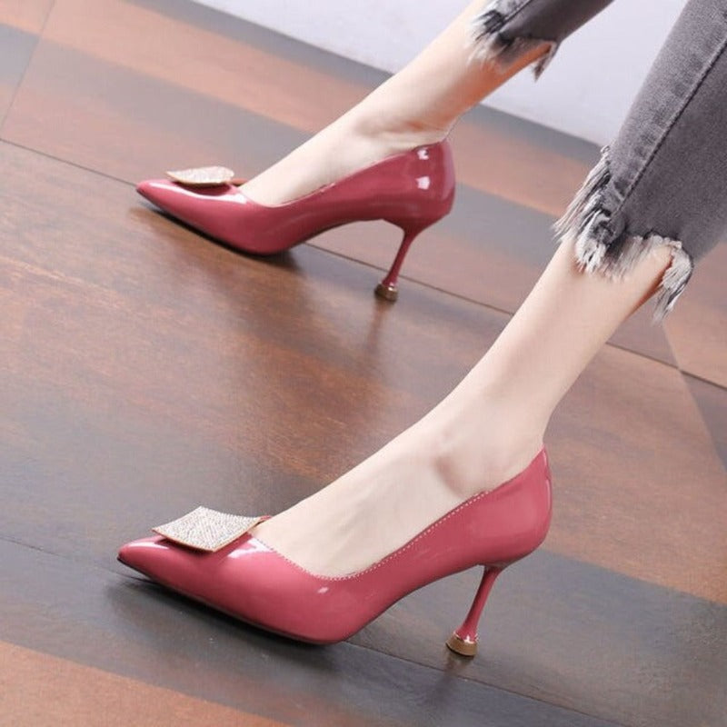 Buckle Stiletto Pointed Toe High Heels