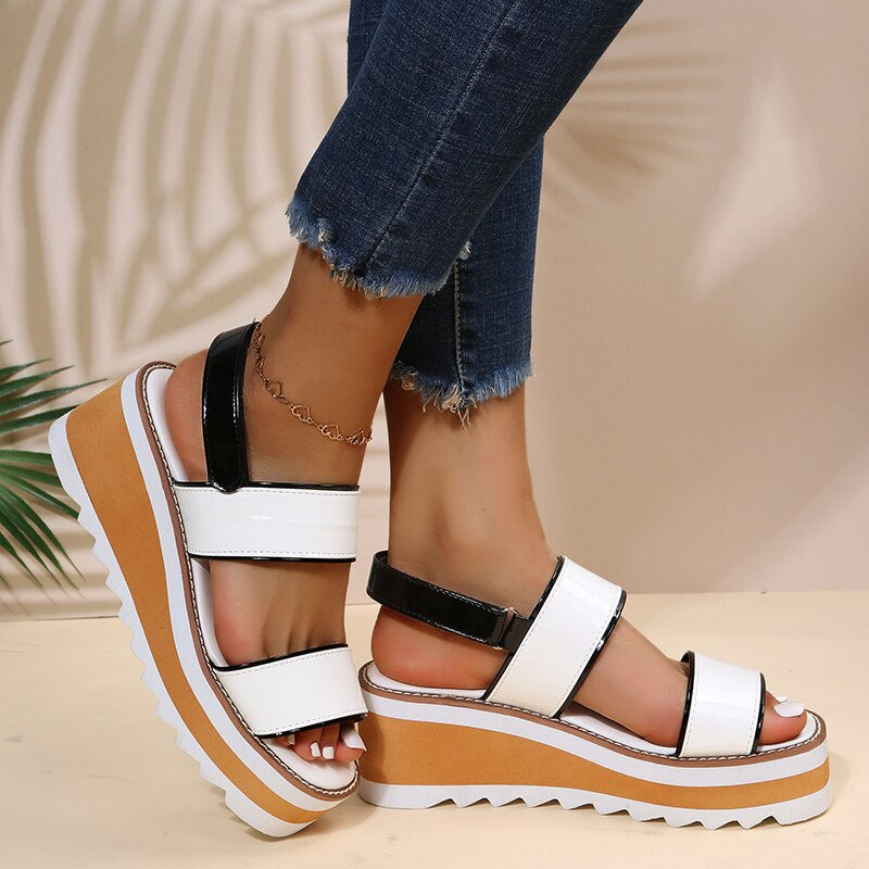 Leather Open-Toe Chunky Sandals