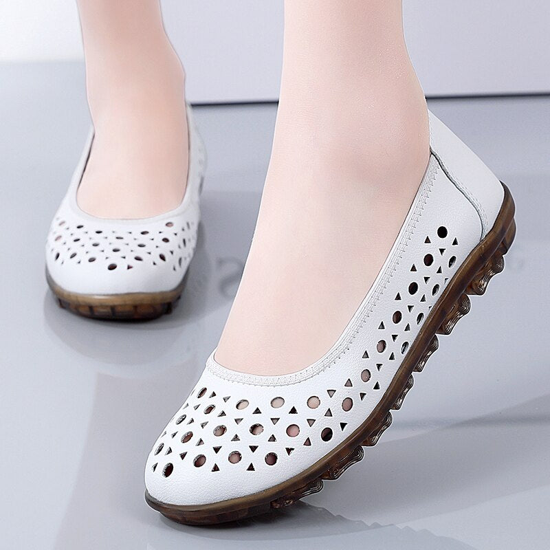 Casual Women Leather Slip On