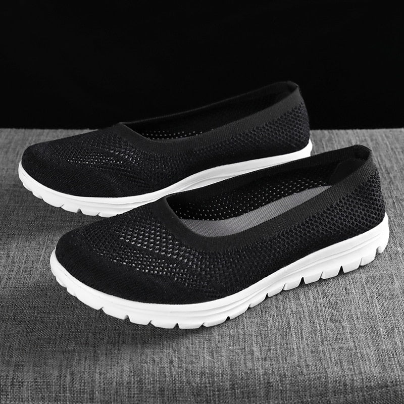 Women Mesh Sneakers Slip-On Flat