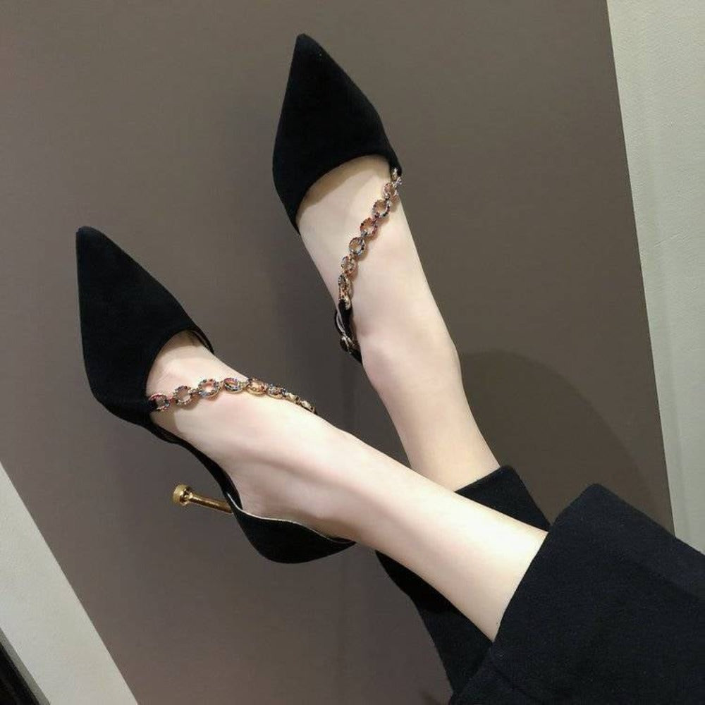 Slim-Heeled Shallow High-Heeled Shoes