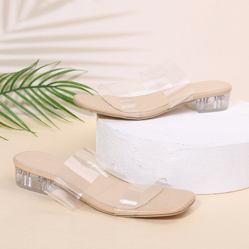 Transparent Medium Heel For Women