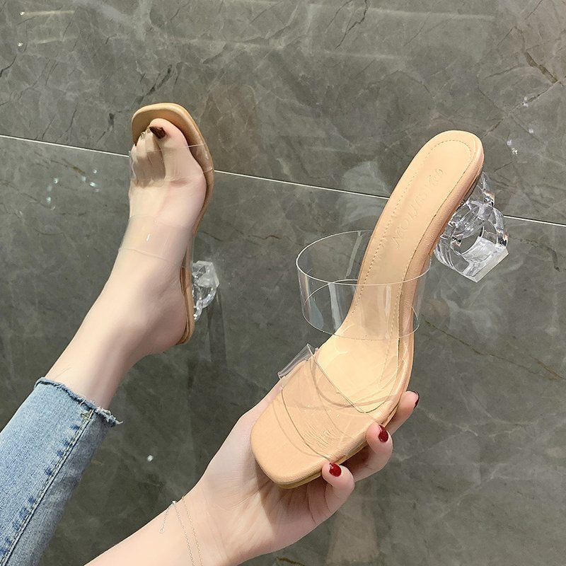 Women Transparent Heel Sandals