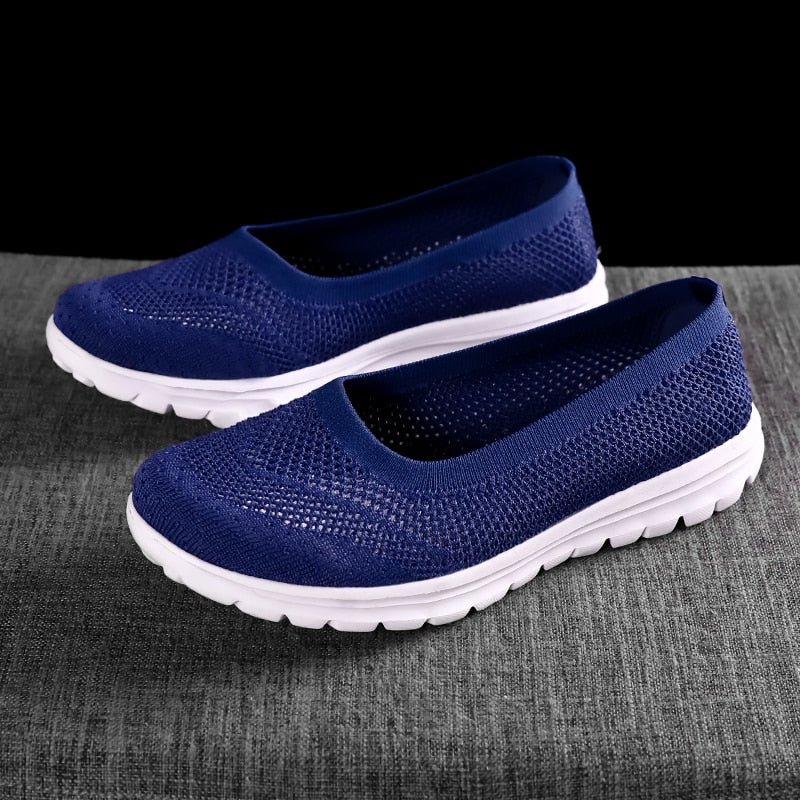 Women Mesh Sneakers Slip-On Flat