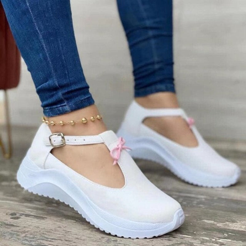 Round Toe Loafers Women Buckle Women's Casual Shoes