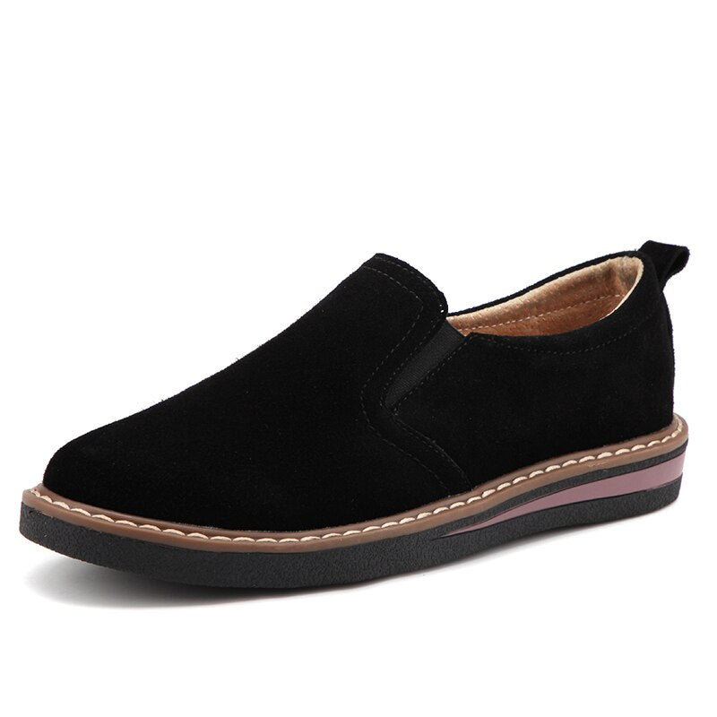 Leather Suede Shoes For Women