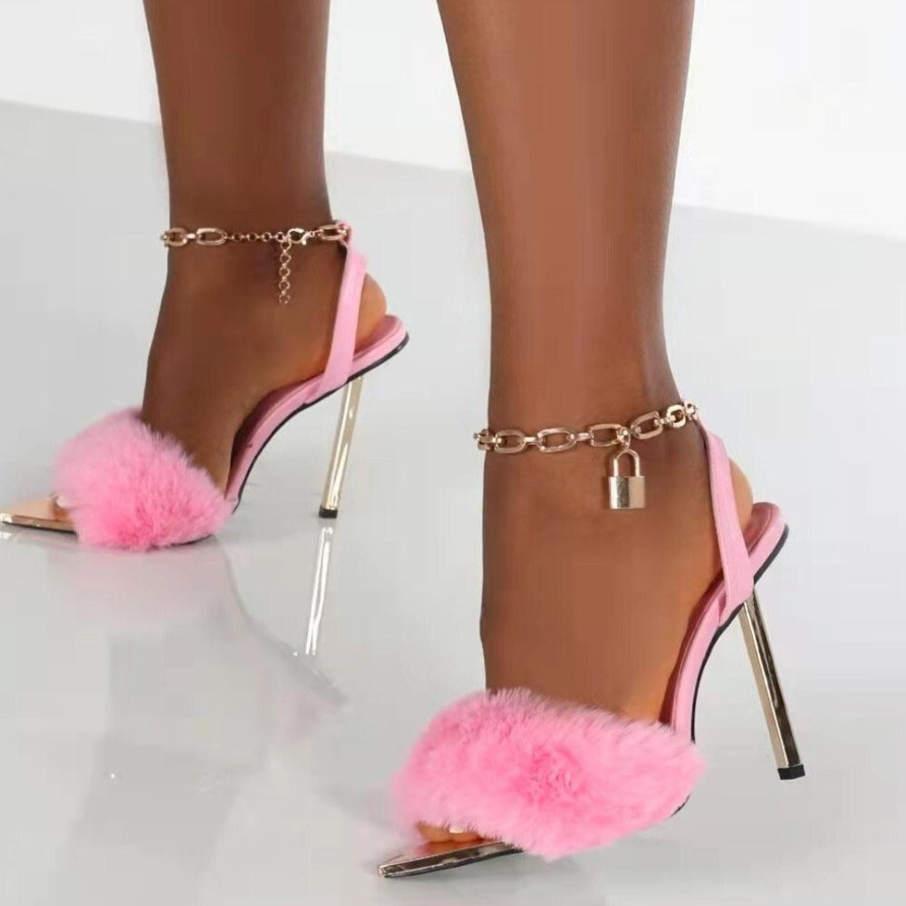 Party Dress Shoes Zipper High Heels