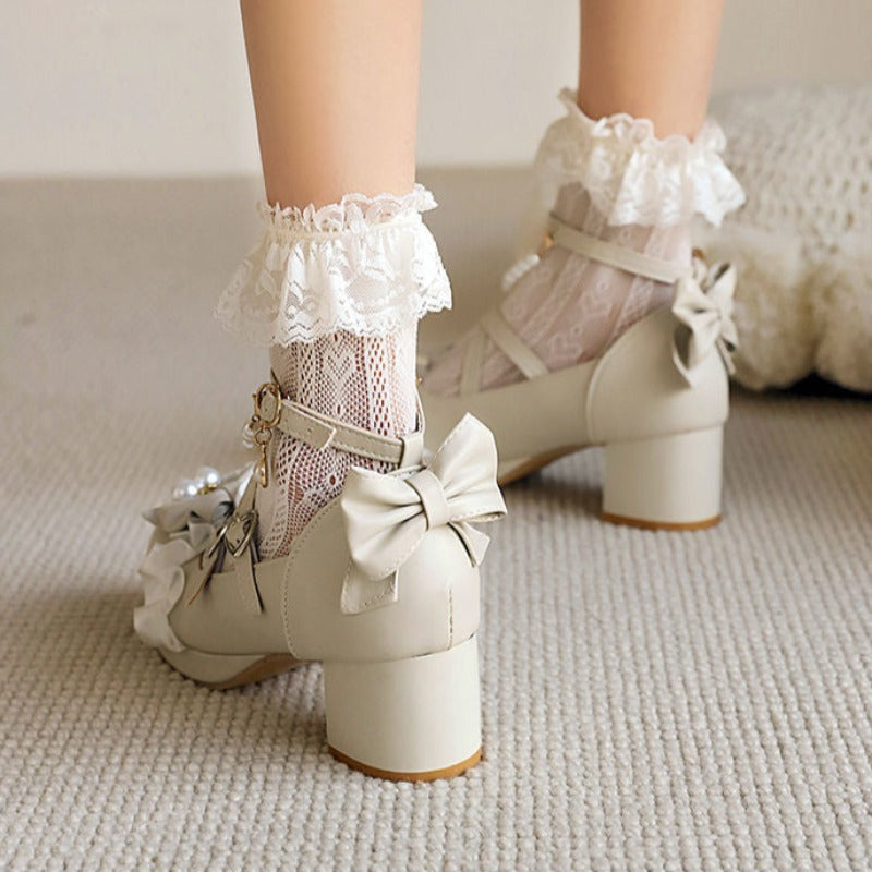 Ruffles Bow Princess Cosplay Shoes