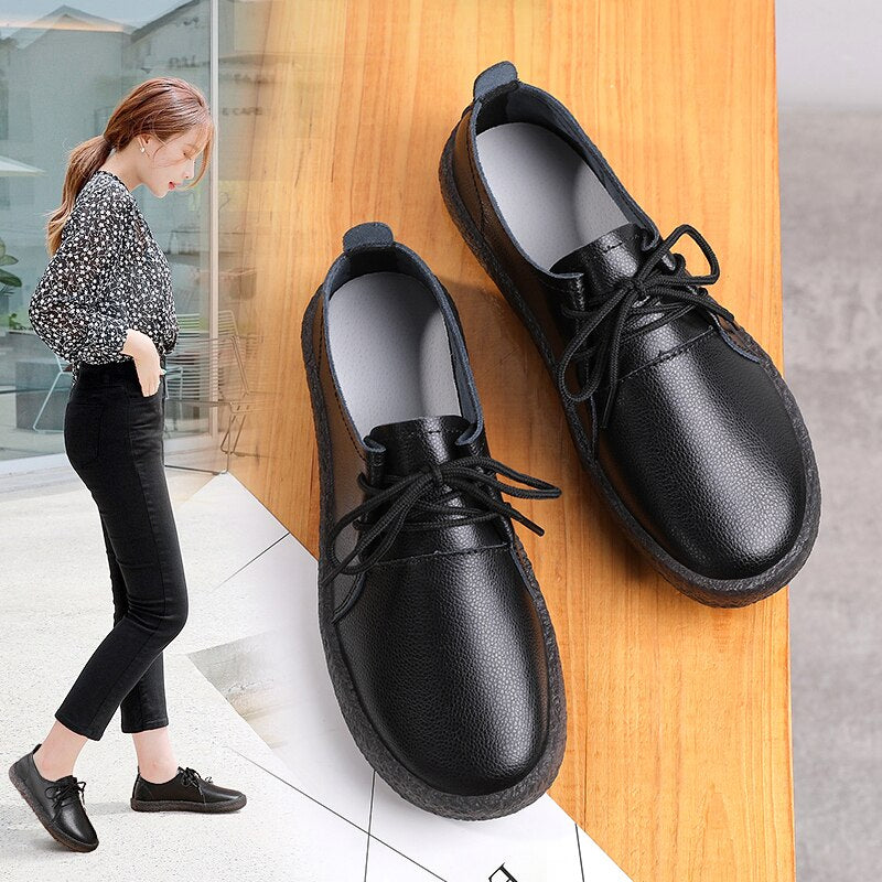 Casual Leather Loafers Women