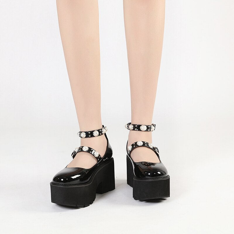 Waterproof Platform College Student High Heels