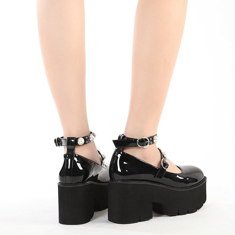 Waterproof Platform College Student High Heels