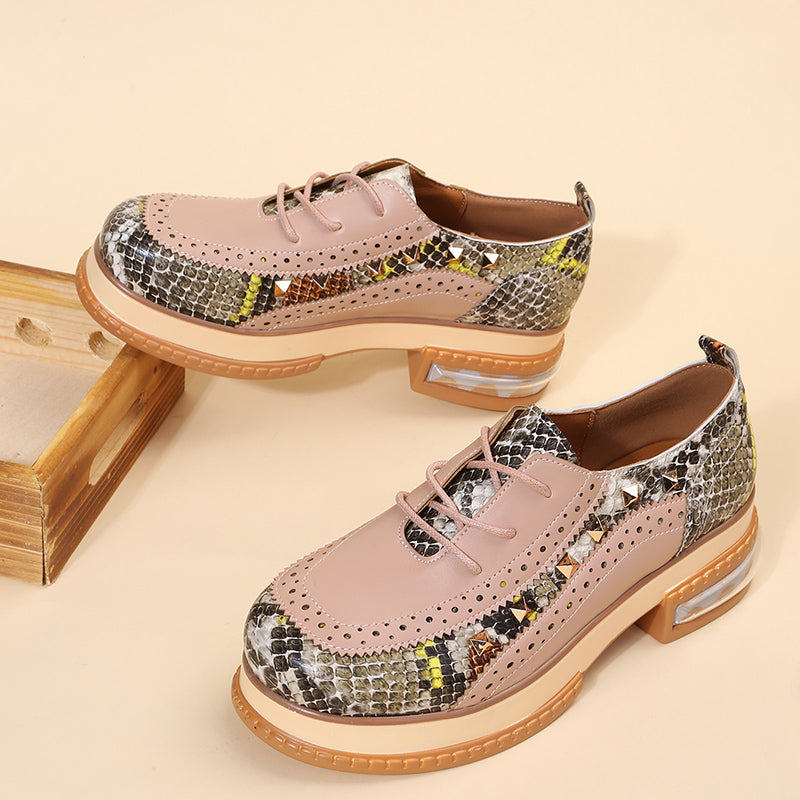 British Style Oxfords Round Shoes For Women