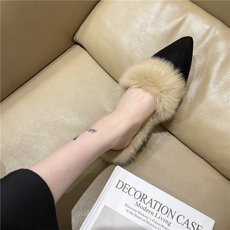 Shallow Mouth Comfortable High-Heeled Slippers