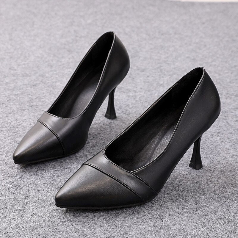 Sheepskin Pointed Toe High Heels