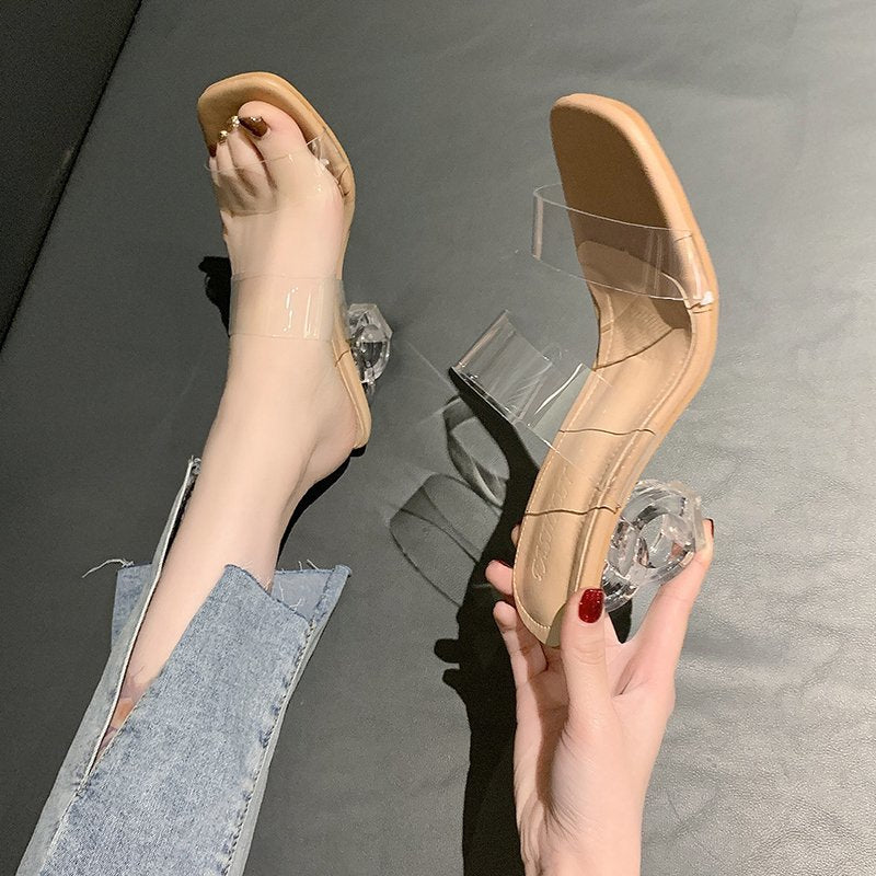 Women Transparent Heel Sandals