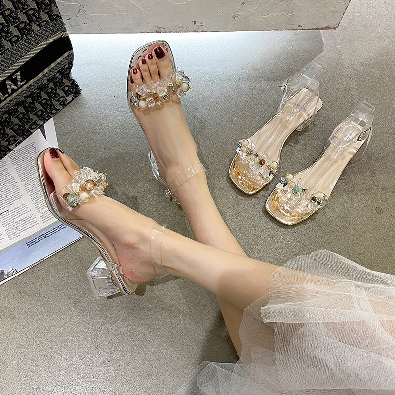 Summer Women Casual Jelly High Heel Sandals