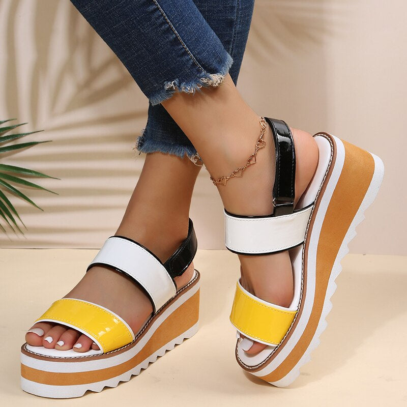 Leather Open-Toe Chunky Sandals