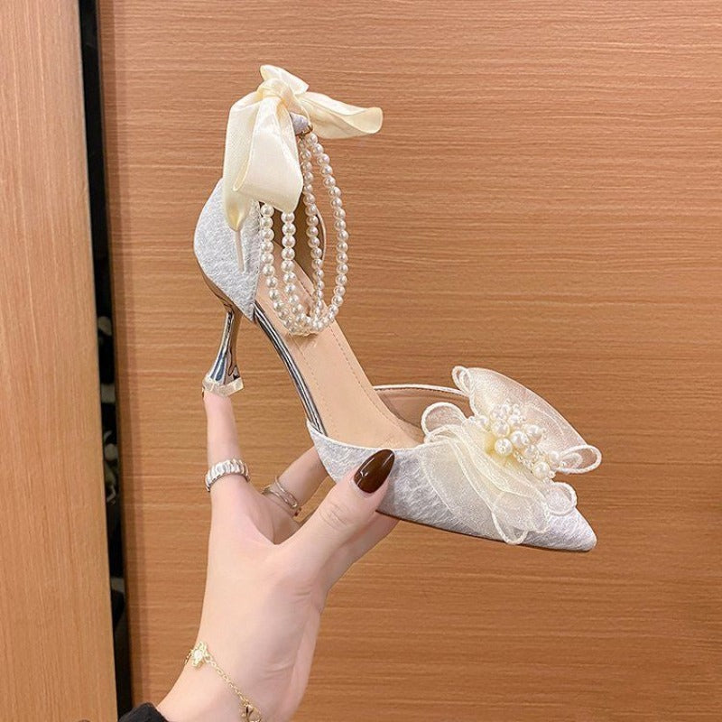 White Beaded for Women Heels