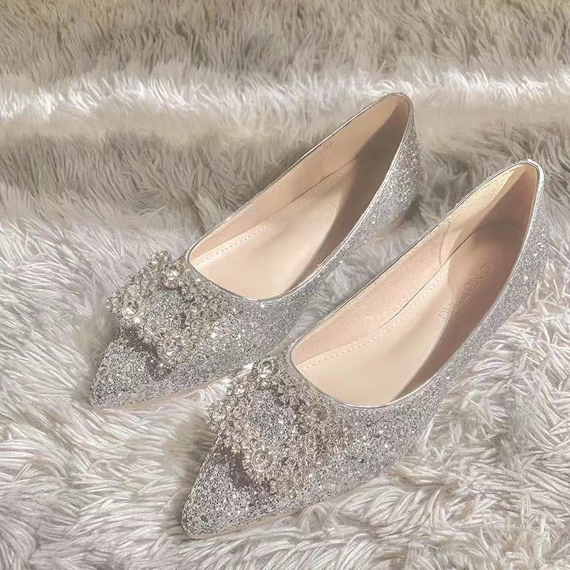 Silver Glitter Wedding Shoes