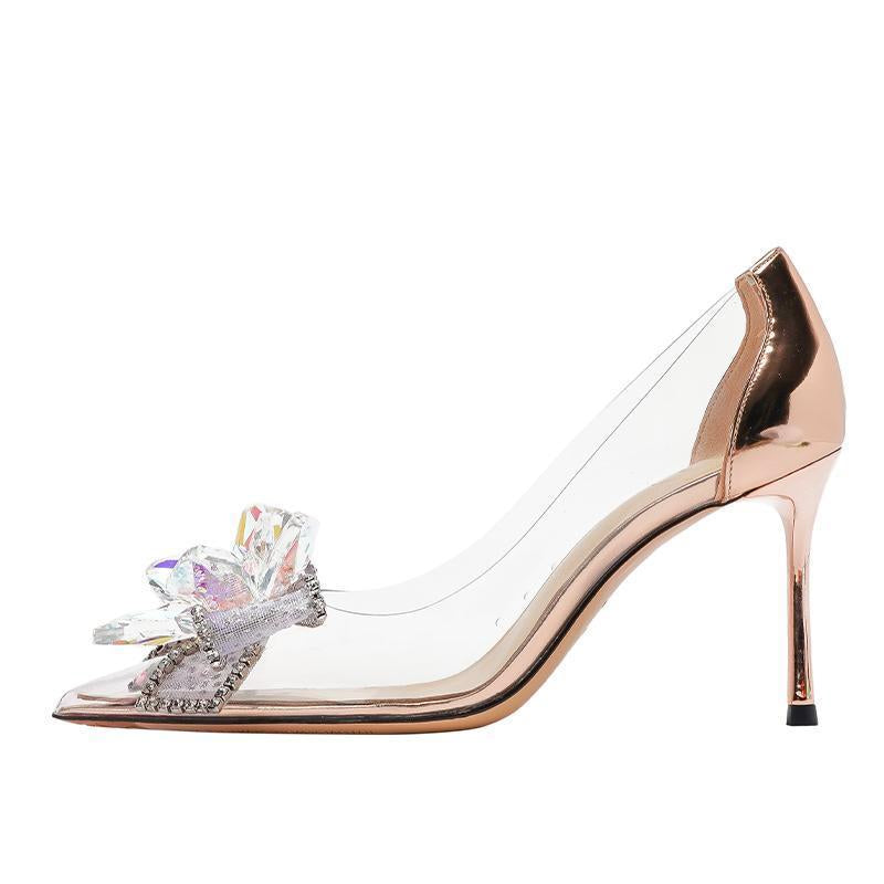 Transparent Crystal Heels For Women