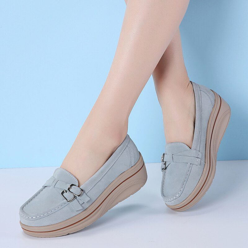 Women's Leather Flat Shoes