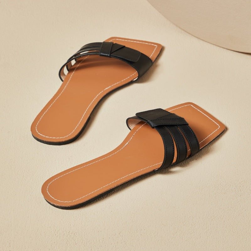 Square Toe Casual Slippers