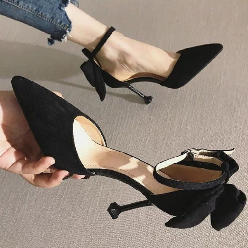 High Pointed Toe Buckle Heels