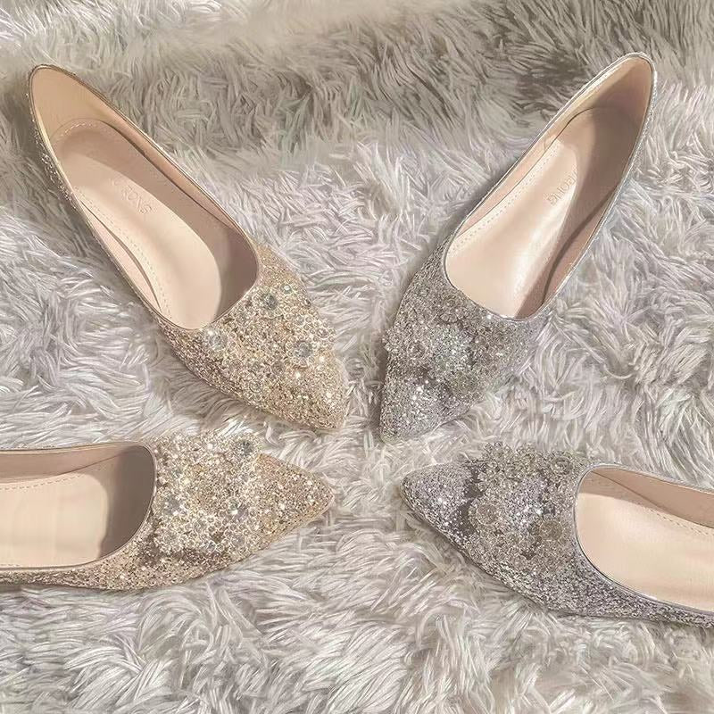 Silver Glitter Wedding Shoes