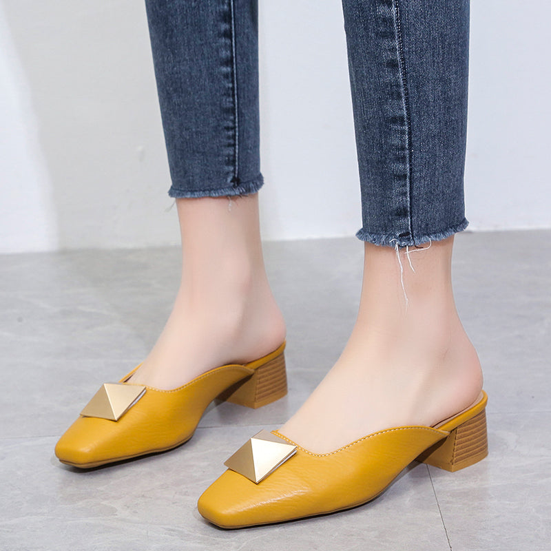 Women Square Toe Heels