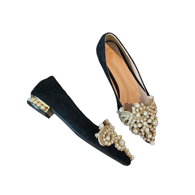 Elegant String Bead Crystal High Heels For Women