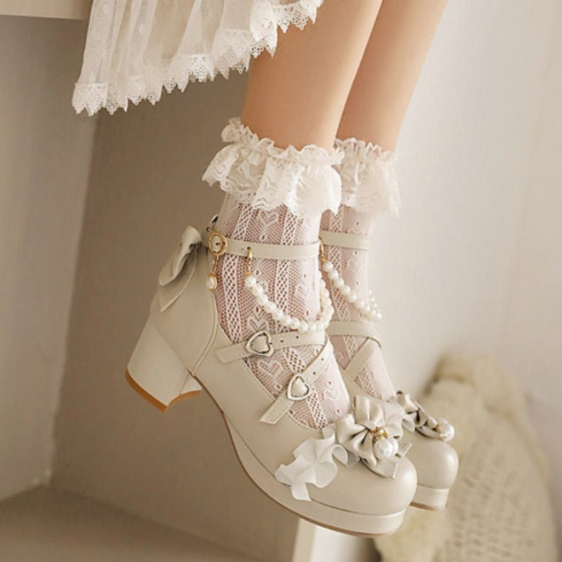 Ruffles Bow Princess Cosplay Shoes