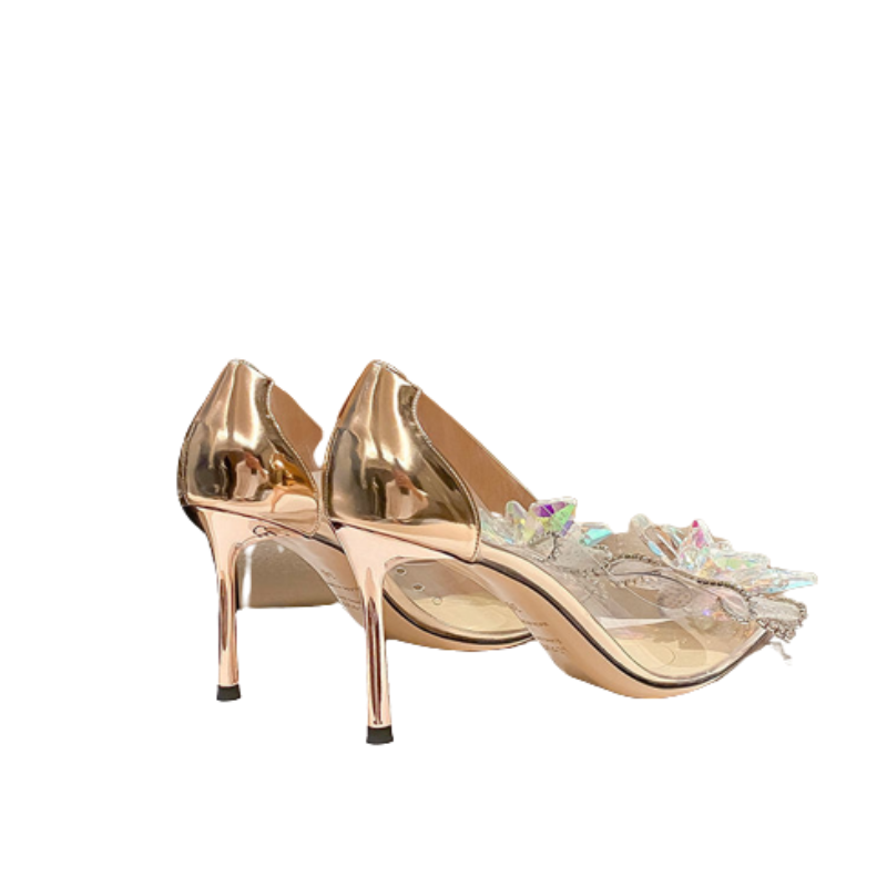 Transparent Crystal Heels For Women