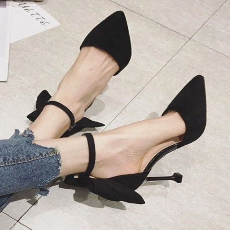 High Pointed Toe Buckle Heels