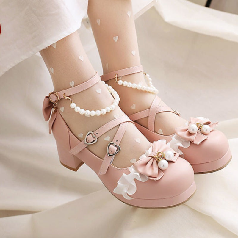 Ruffles Bow Princess Cosplay Shoes