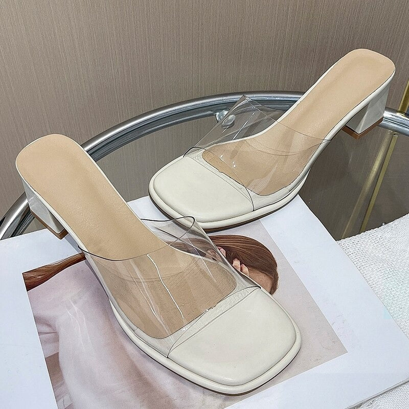 Women Transparent Plexiglass Slippers