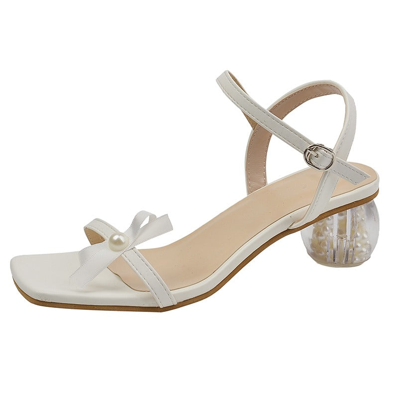 Women's Luxury Pearl Chunky Sandals