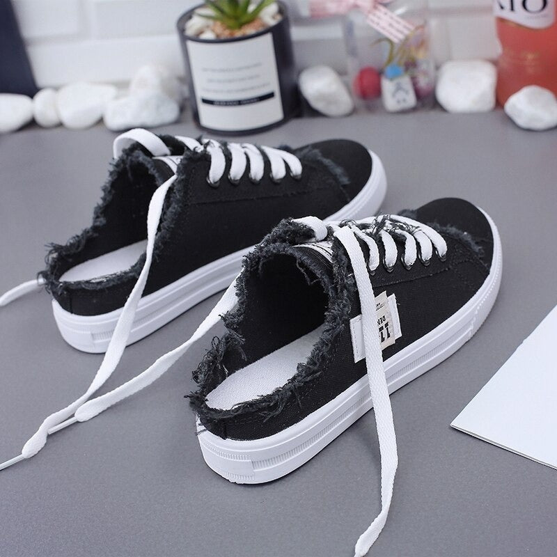 Canvas Shoes Flat Sneakers For Women