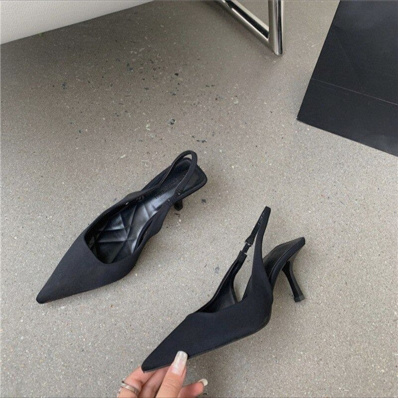 Women Pointed Toe Mesh Slingback