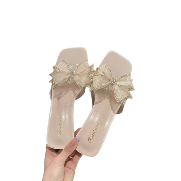 Women's Fairy Rhinestone Bow Slippers