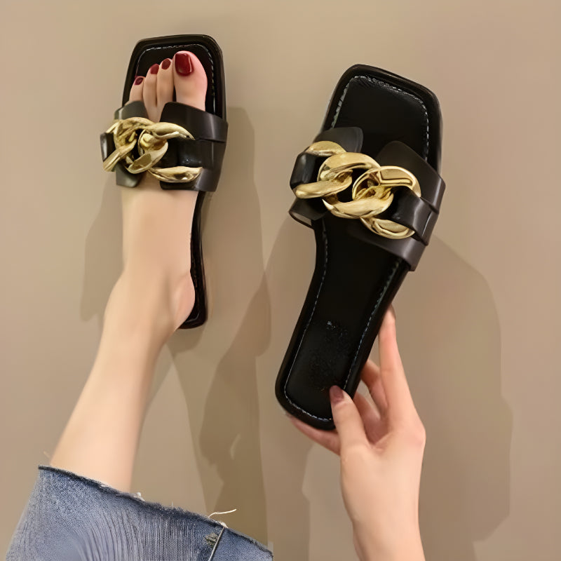 Women Sandals Metal Decorative