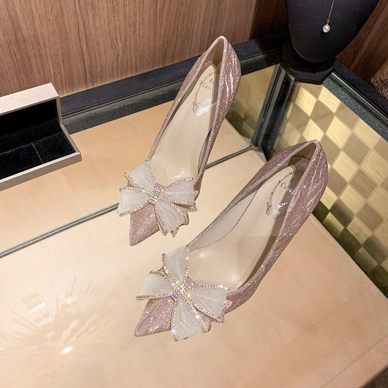 Women Cinderella Rhinestone High Heels