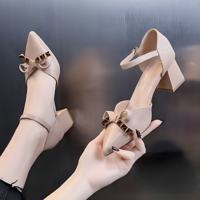 Women Sweet Beige High Heel Pumps