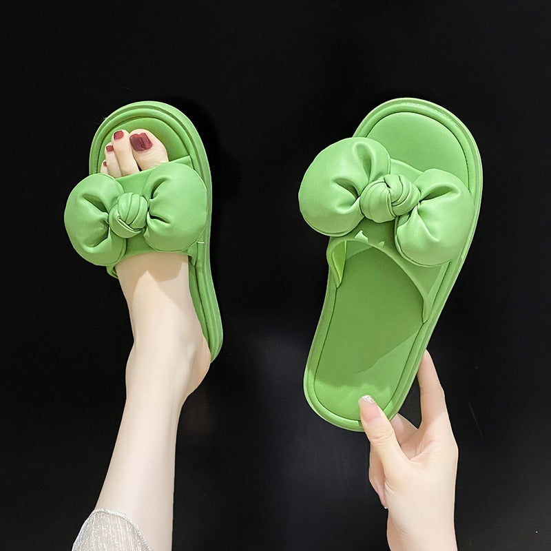 Women Platform Butterfly-Knot Slides