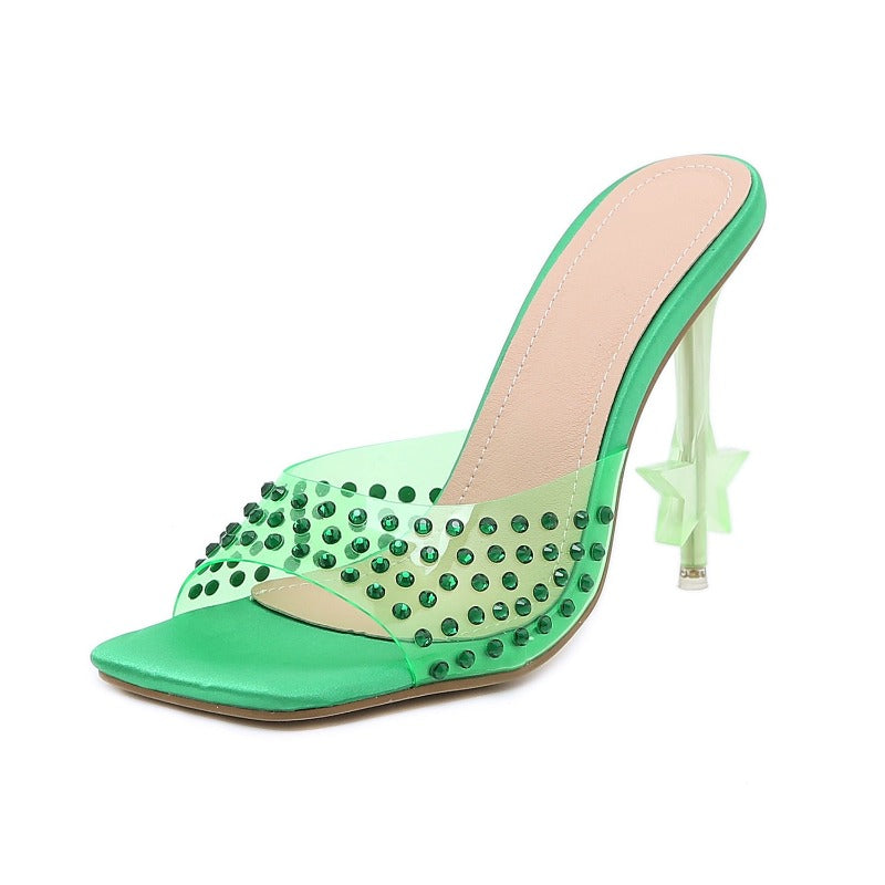 Woman Crystal PVC Transparent Green