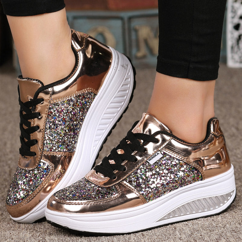 Casual Women Sequins Shake Shoes