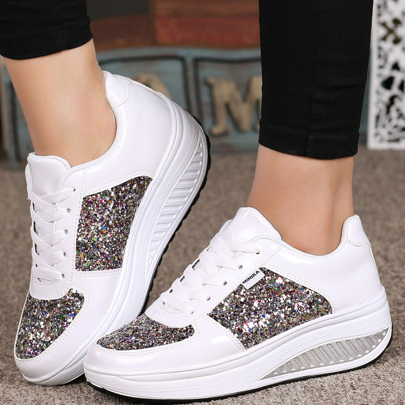 Casual Women Sequins Shake Shoes